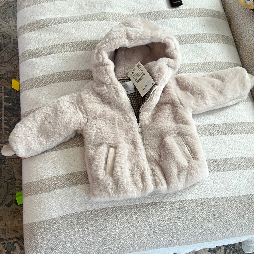 Zara kids faux fur jacket
